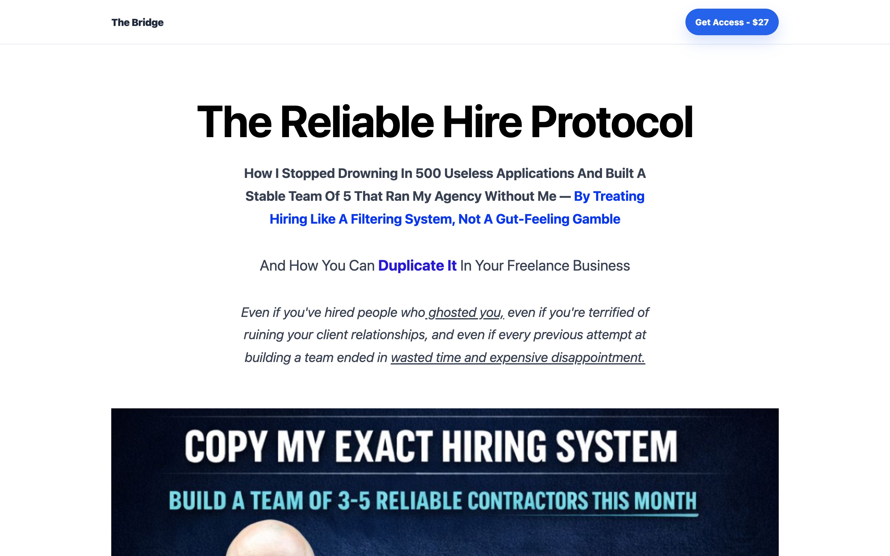 Landing page for digital product creators