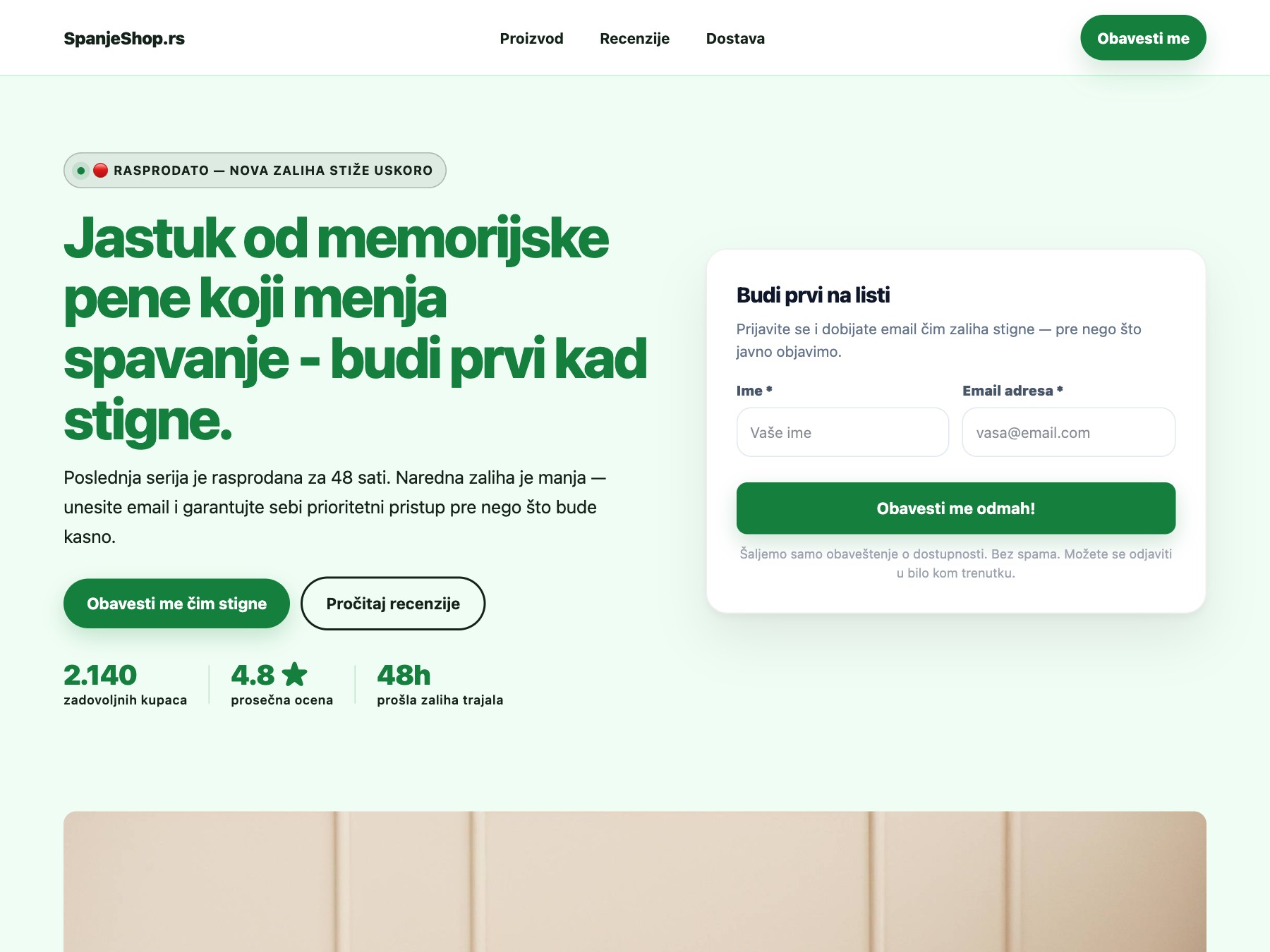 Budi Obavešten landing page