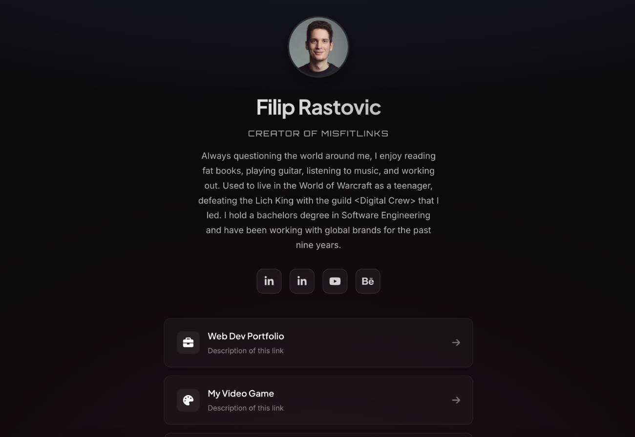 Filip Dark Template Preview